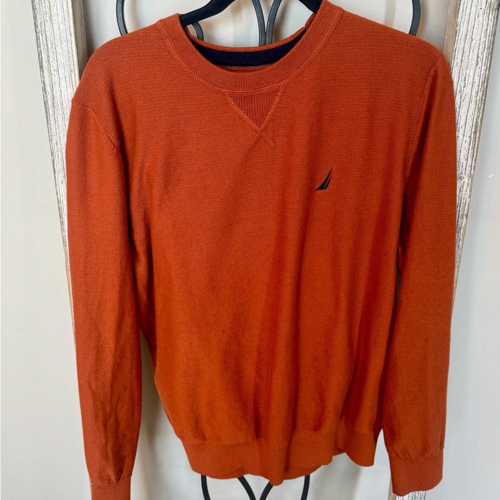 Nautica Navtech Men's Orange Lightweight‎ Sweater Size Large